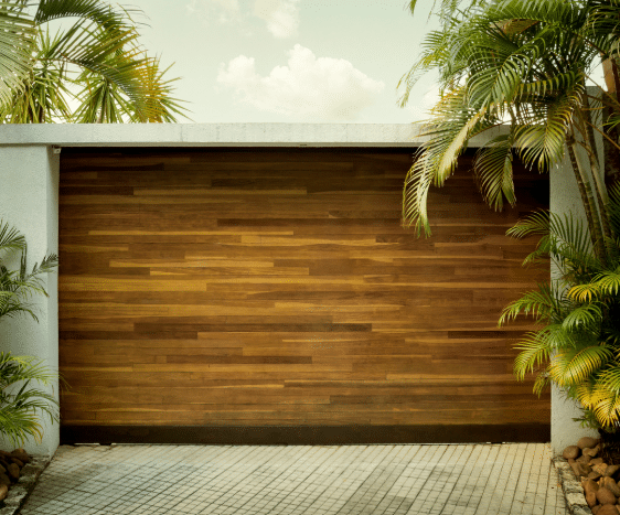 Mahogany garage door