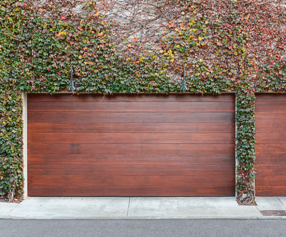 Wooden garage door cover